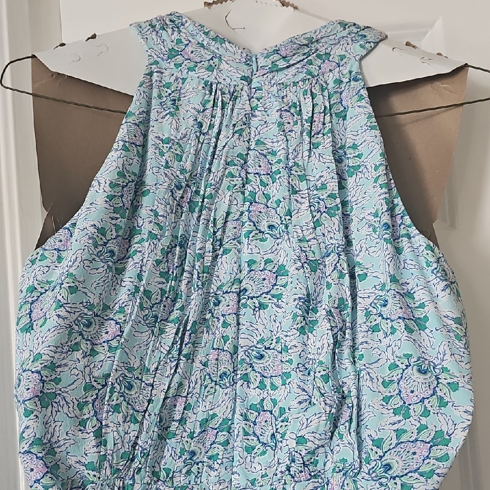 LOFT Asymmetrical Dress in Blue Floral - Picture 3 of 6